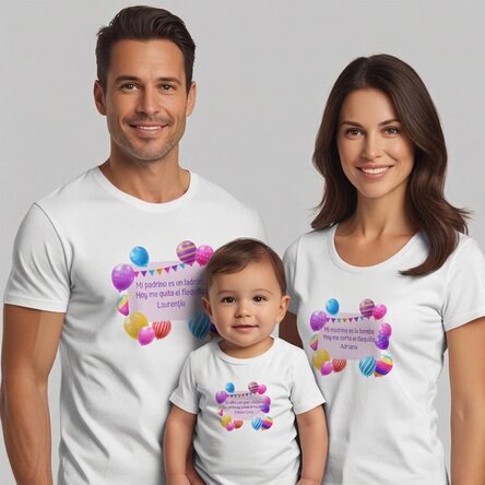 Camiseta de algodón personalizada para niños/adultos - Globos