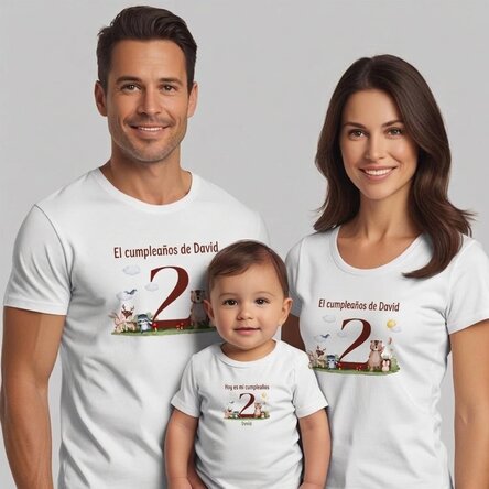 Camiseta de algodón personalizada para niños/adultos - Animales