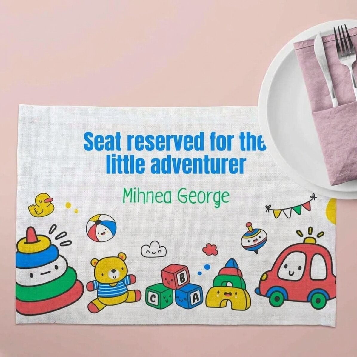 Soporte para plato personalizado con texto - Juguetes