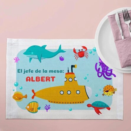 Portaplatos personalizado con texto - Océano