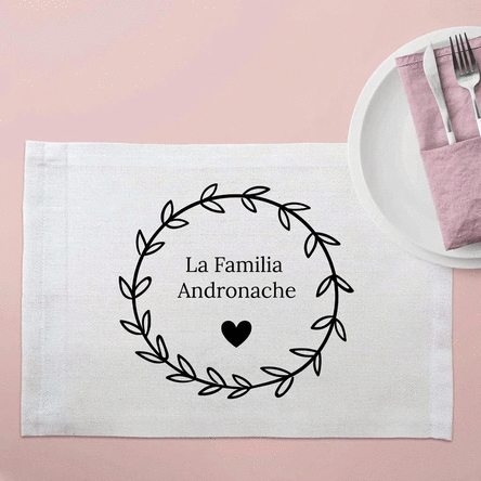 Portaplatos personalizado con texto - Corazón