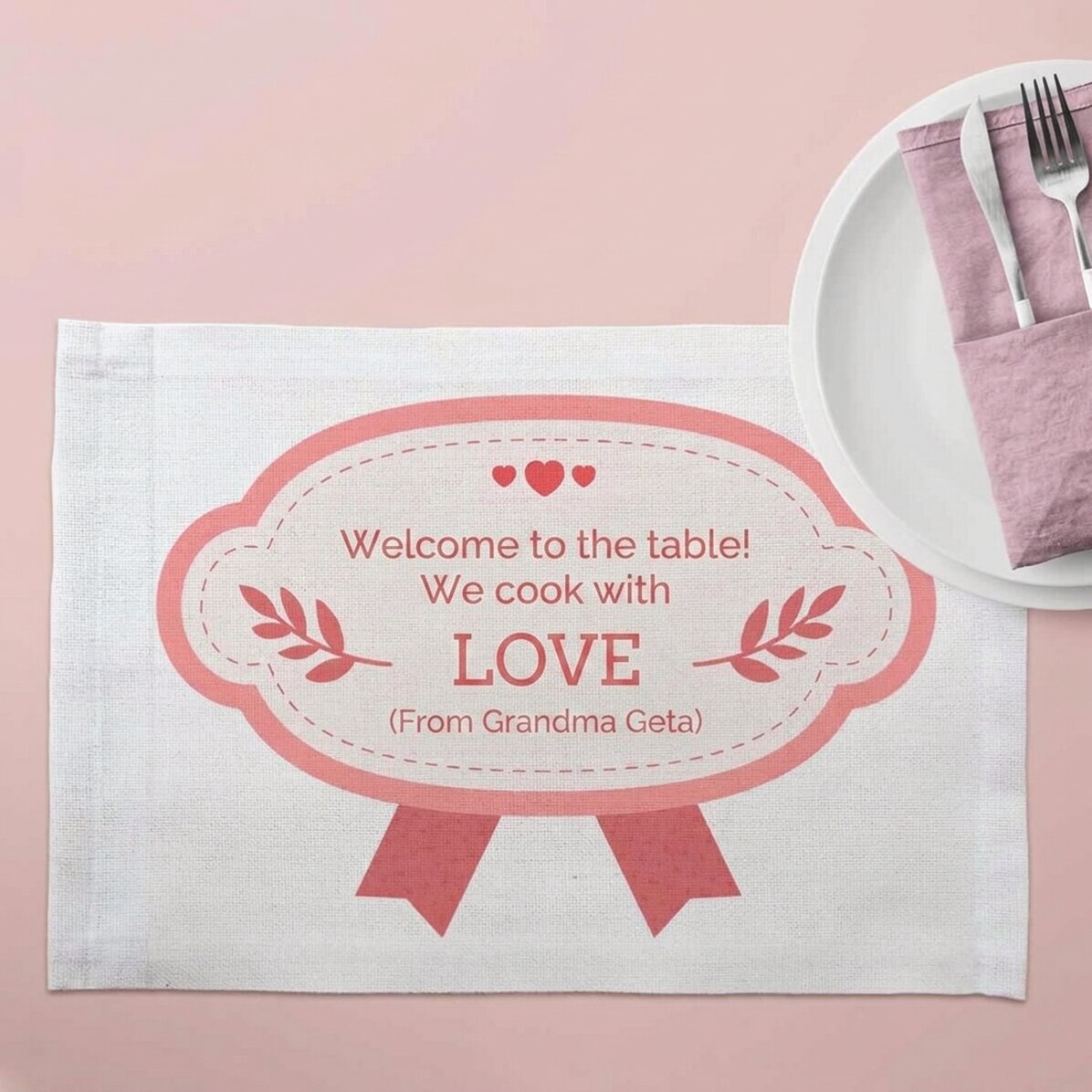 Portaplatos personalizado con texto: «Amor»