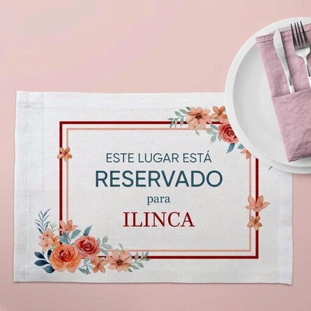 Soporte para plato personalizado con texto - Reservado