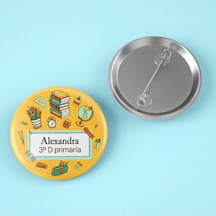 Chapa personalizada con nombre y texto - Escuela