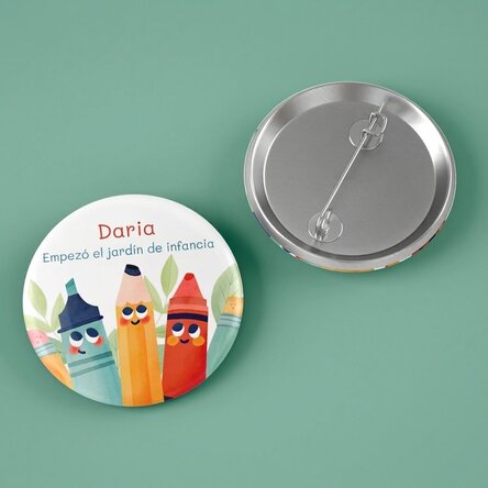 Chapa personalizada con nombre y texto - Lápices