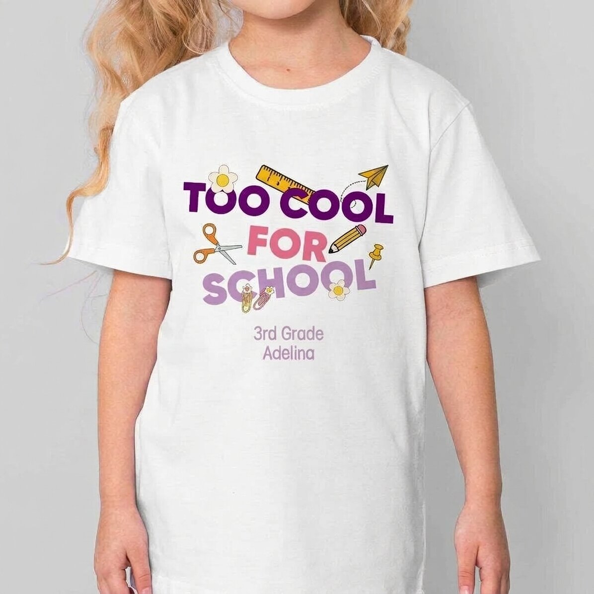 Camiseta de algodón para niños personalizada con mensaje - Cool