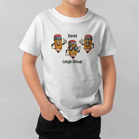Personalised cotton T-shirt for children with message - Pencils