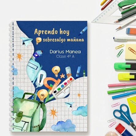 Cuaderno personalizado con texto - Vuelta al cole