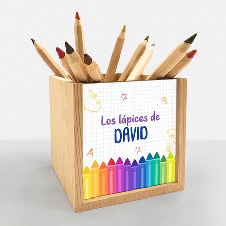 Portalápices personalizado con texto - Colors