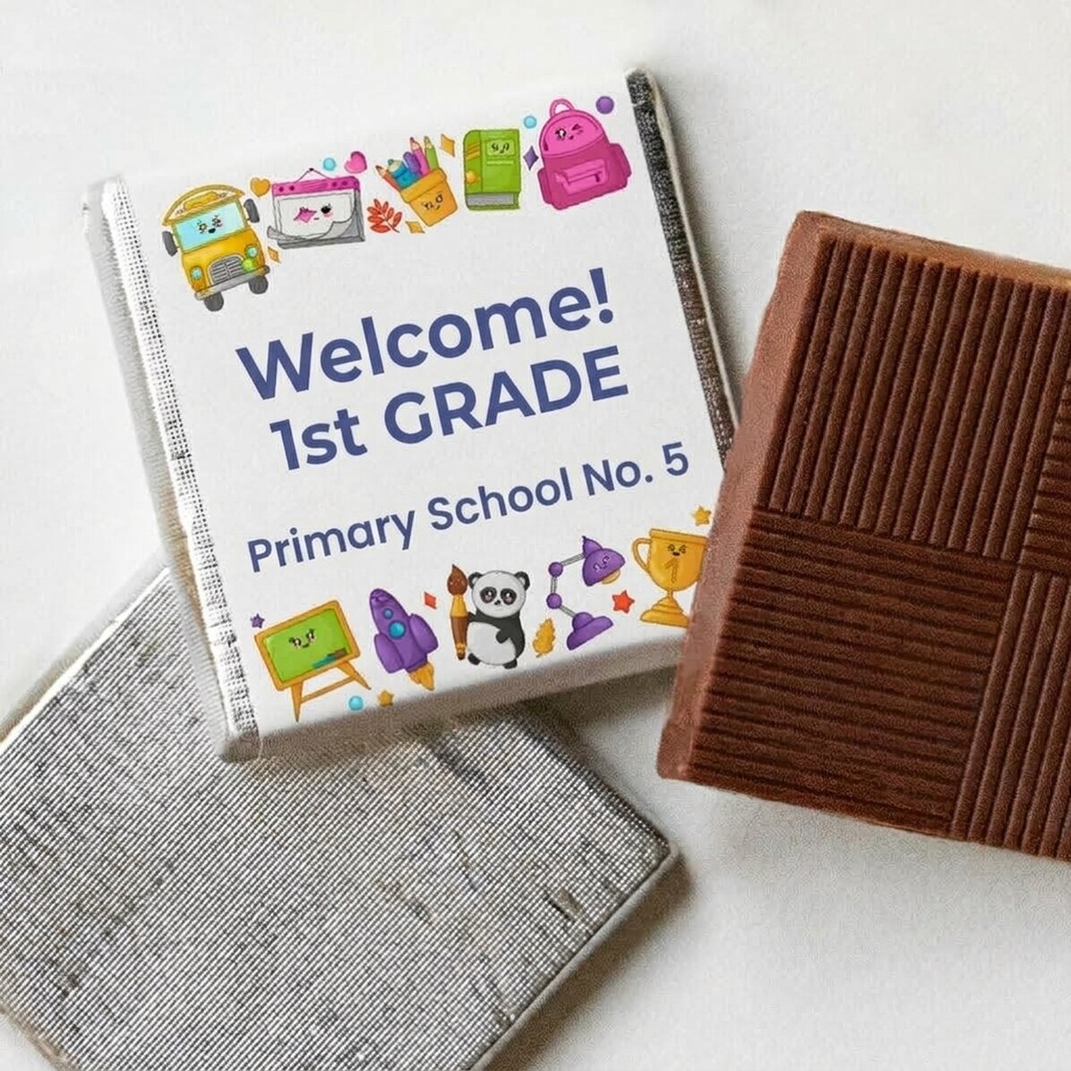 Mini bombón personalizado con texto - Welcome school