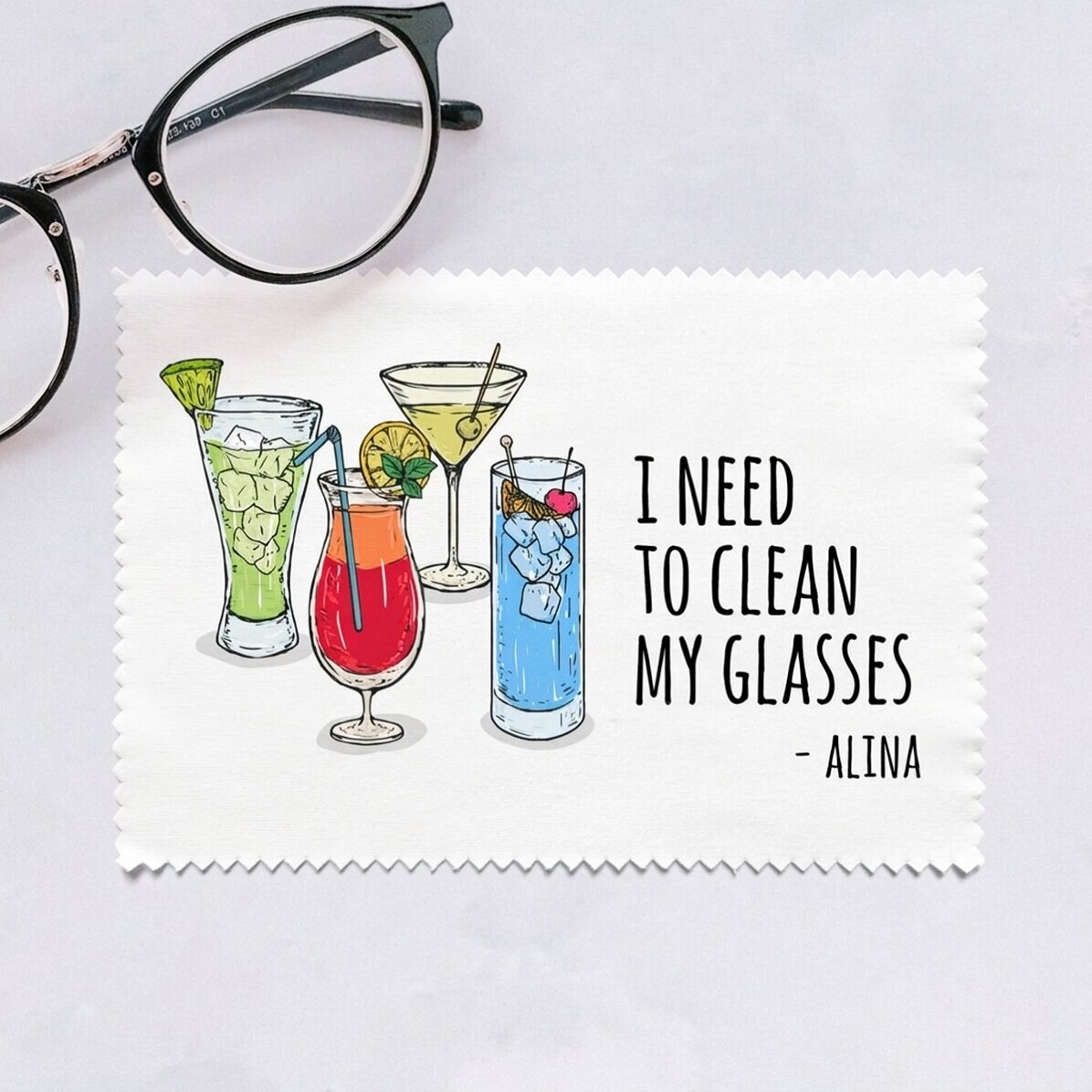 Paño personalizado para limpiar pantallas y gafas - Glasses