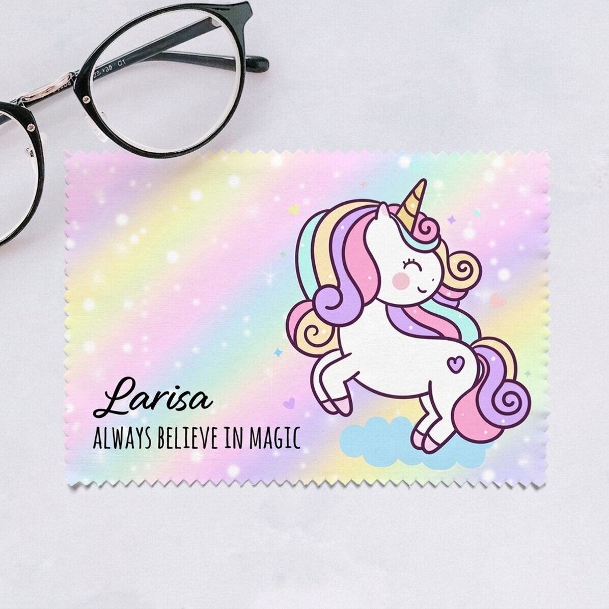 Paño personalizado para limpiar pantallas y gafas - Unicorn