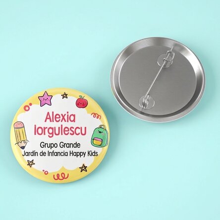 Insignia personalizada con nombre y texto - A todo color