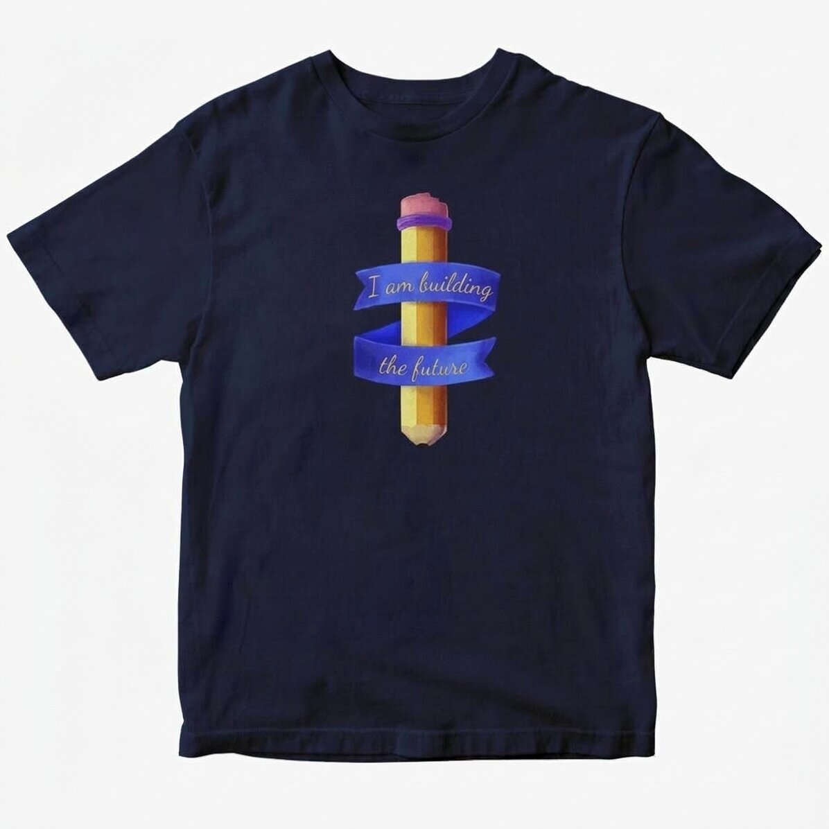 Camiseta de algodón personalizada con texto - Lápiz acuarelable