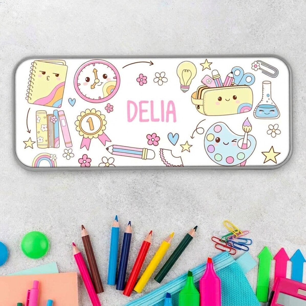 Estuche personalizado con texto - Colegio