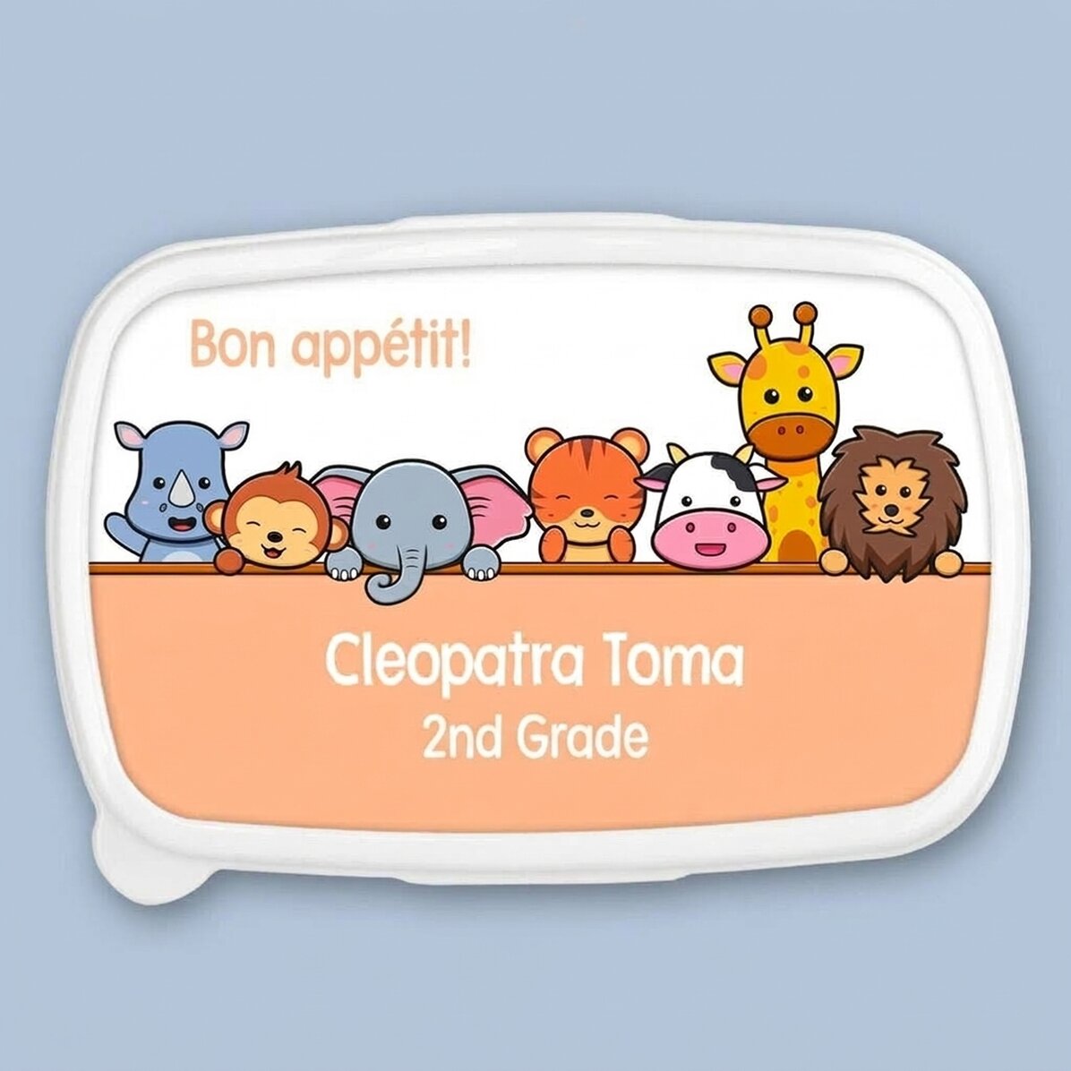 Fiambrera, fiambrera personalizada con texto - Animales