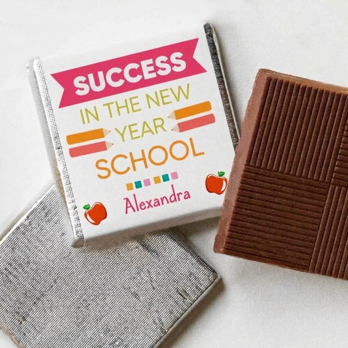 Mini tableta de chocolate personalizada con texto: «Éxito»