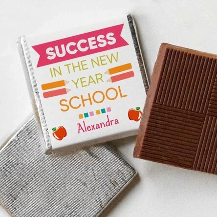 Mini chocolate personalised with text - Success