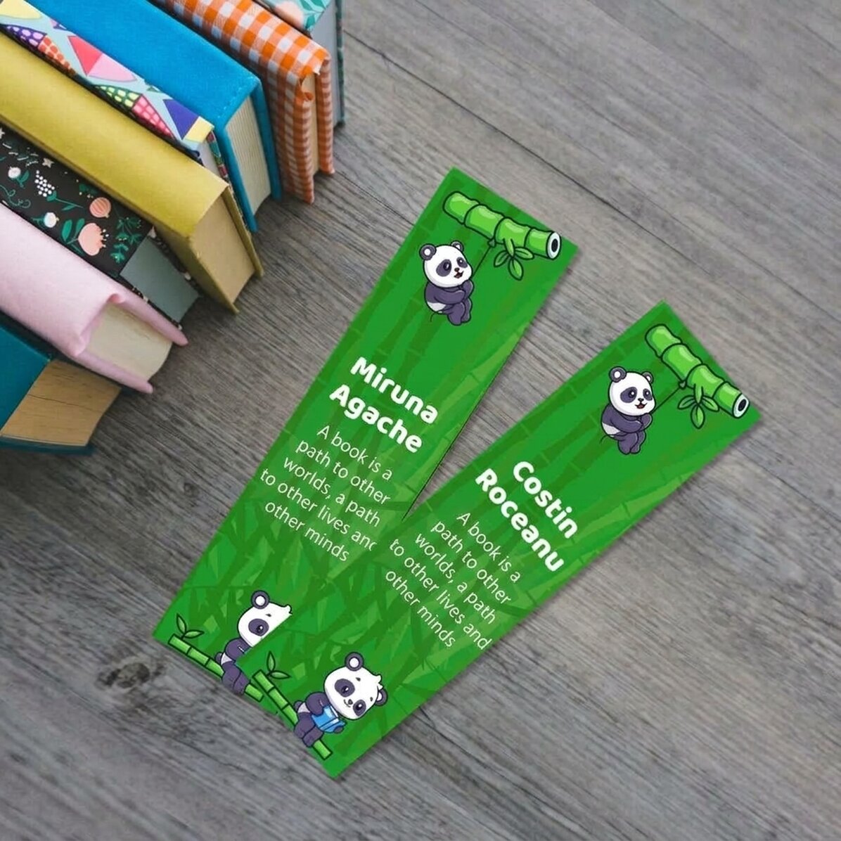 Marcapáginas personalizado con texto - Cute Panda