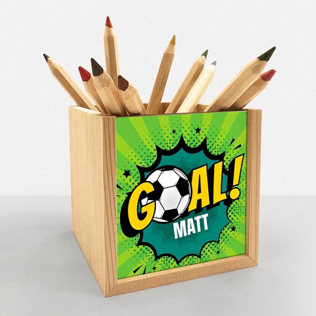 Portalápices personalizado con texto - Fútbol