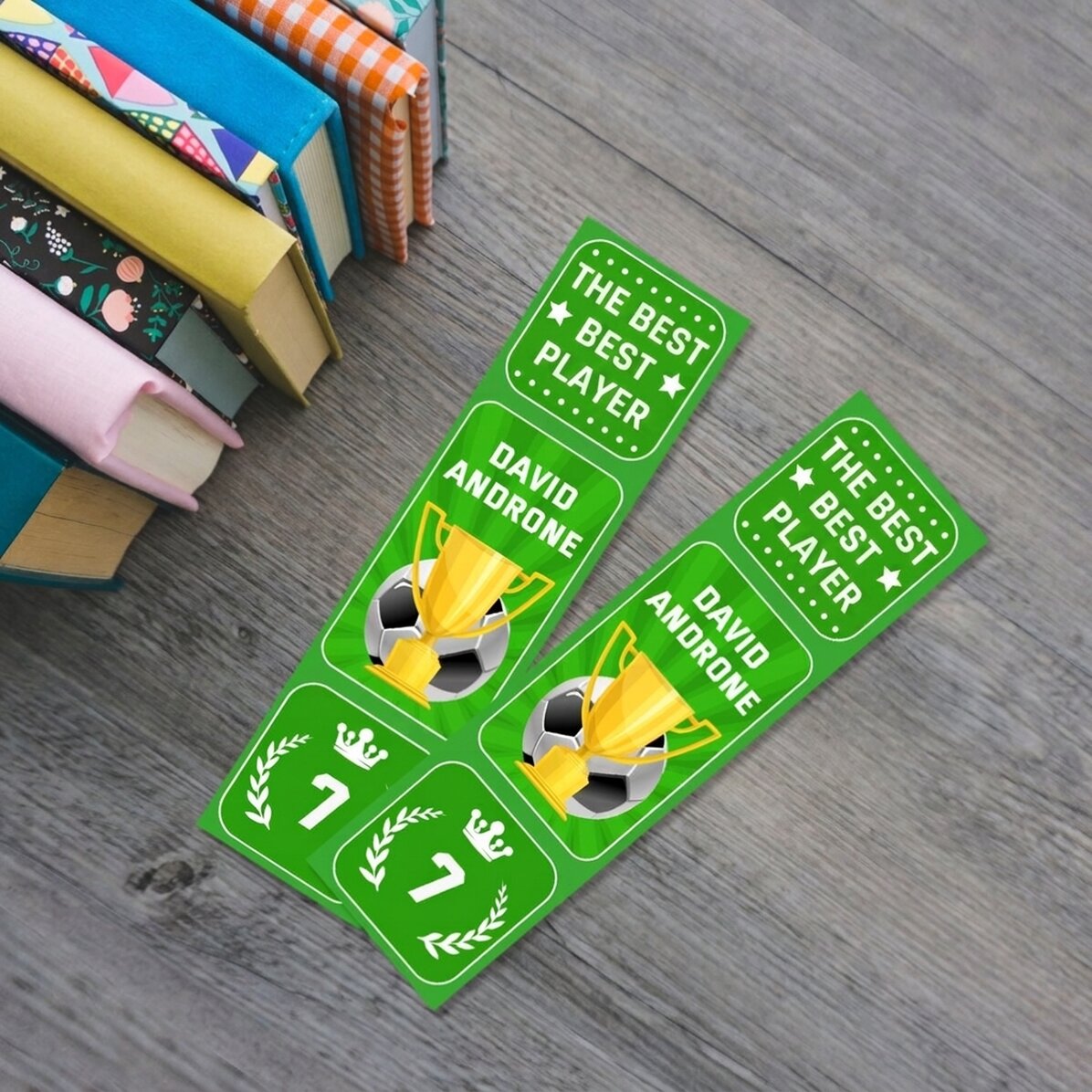 Marcapáginas personalizado con texto - Fútbol