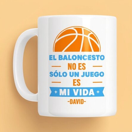 Taza personalizada con texto - Baloncesto
