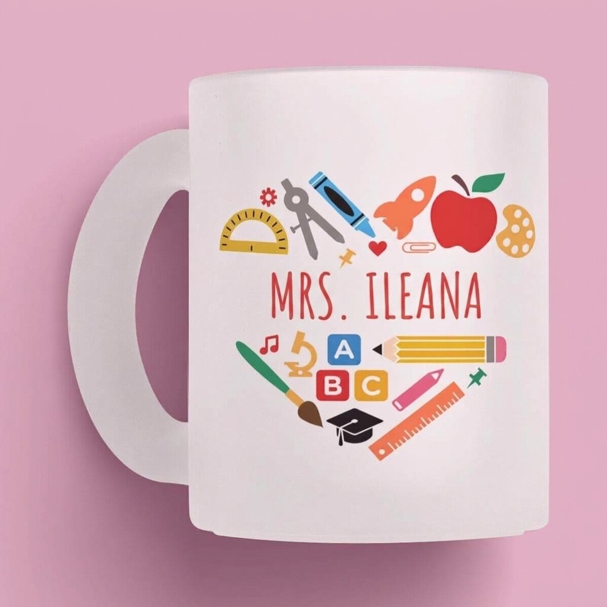 Taza personalizada con texto para profesores - Heart