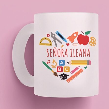 Taza personalizada con texto para profesores - Heart