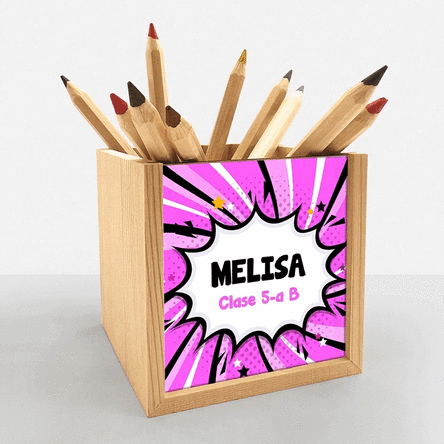 Portalápices personalizado con texto - Cómics