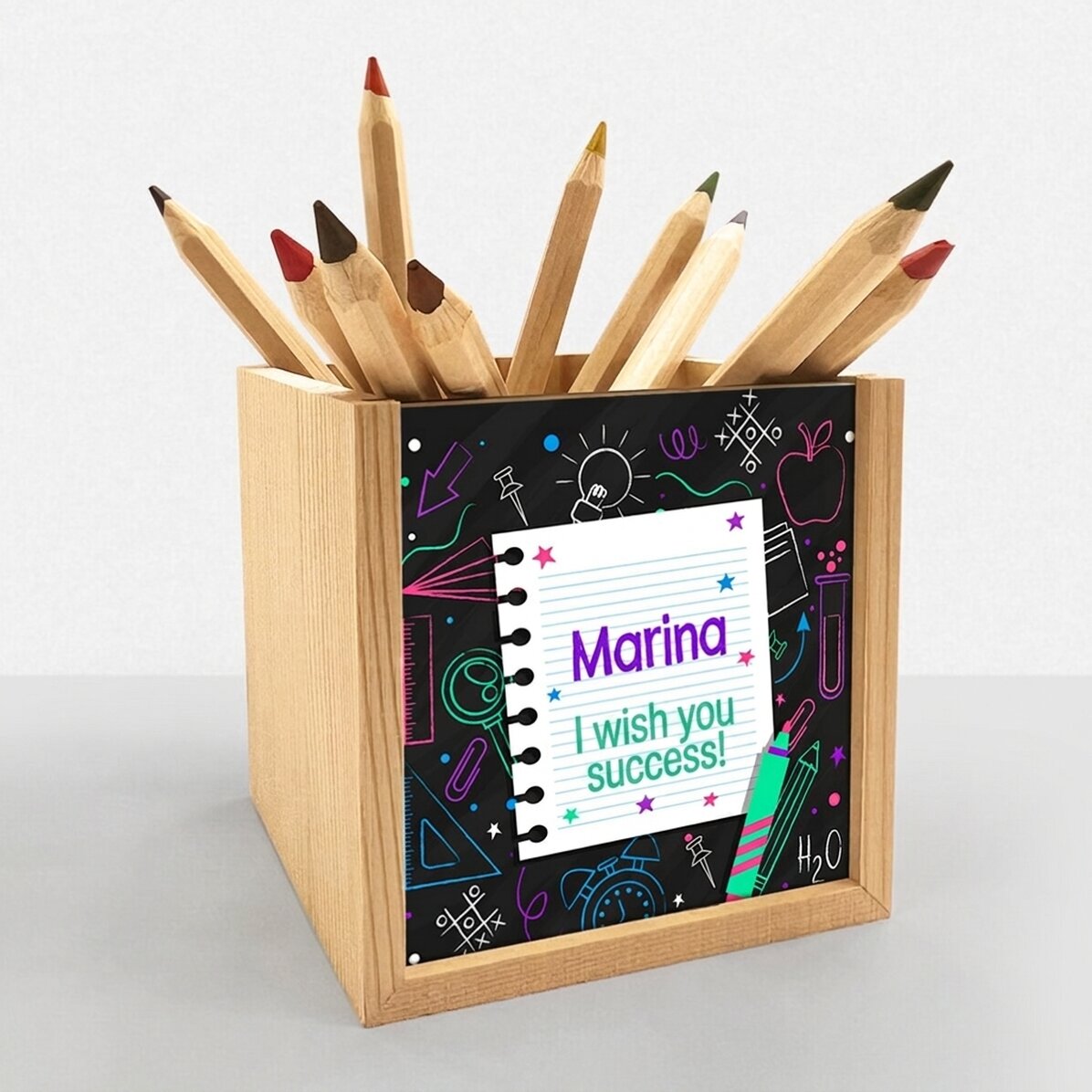 Portalápices personalizado con texto para adolescentes