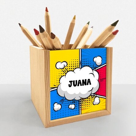 Portalápices personalizado con nombre - Cómics