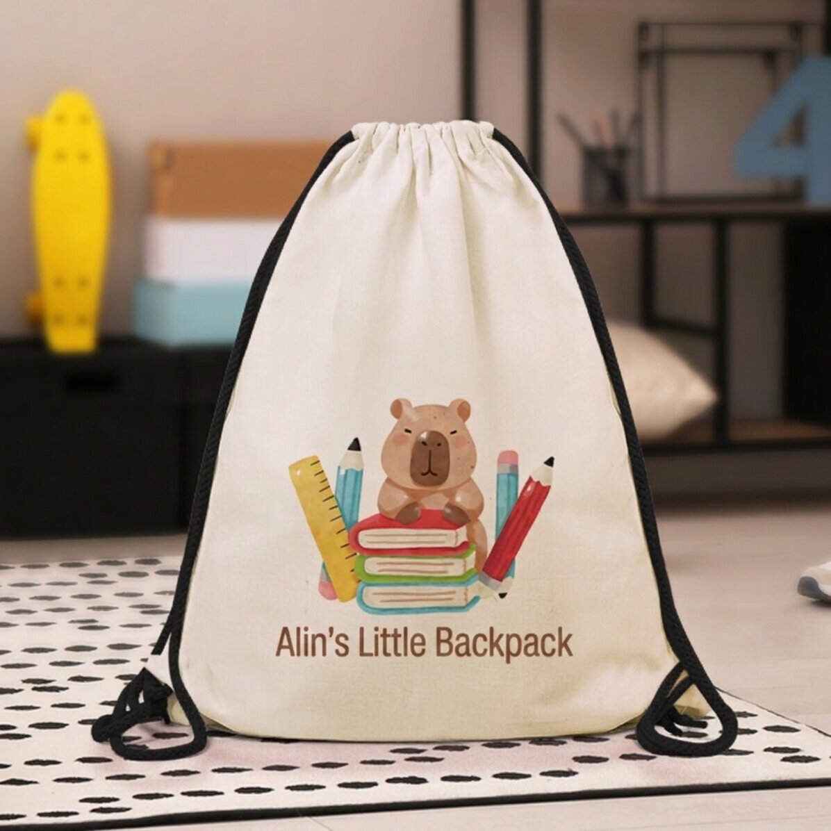 Mochila personalizada con texto - Capybara