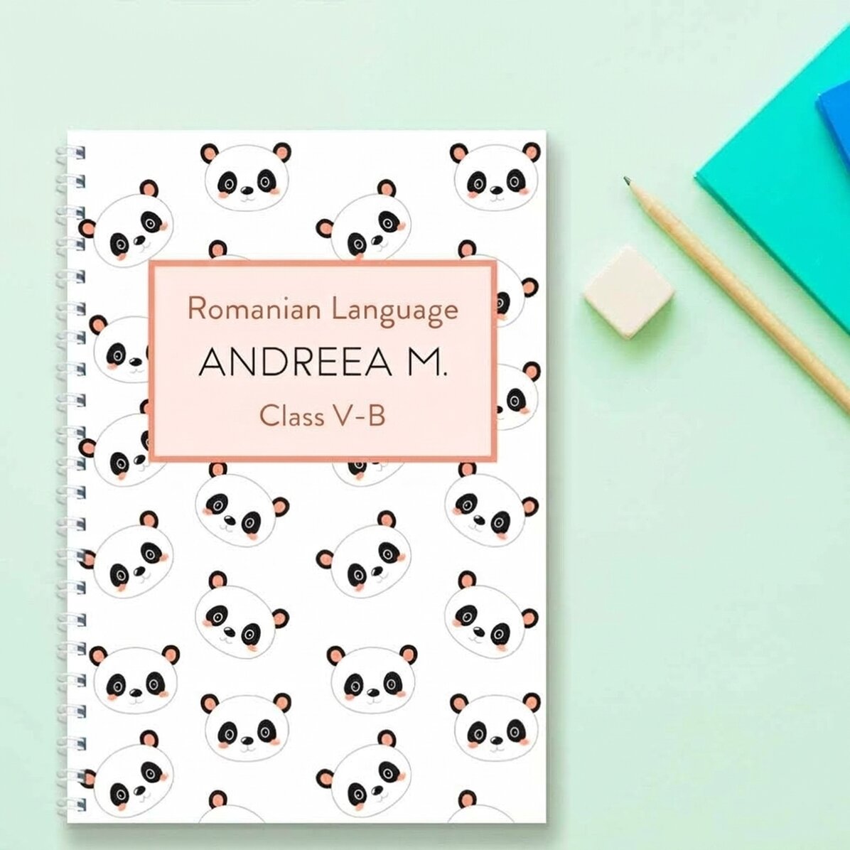 Cuaderno personalizado con texto - Cute Panda