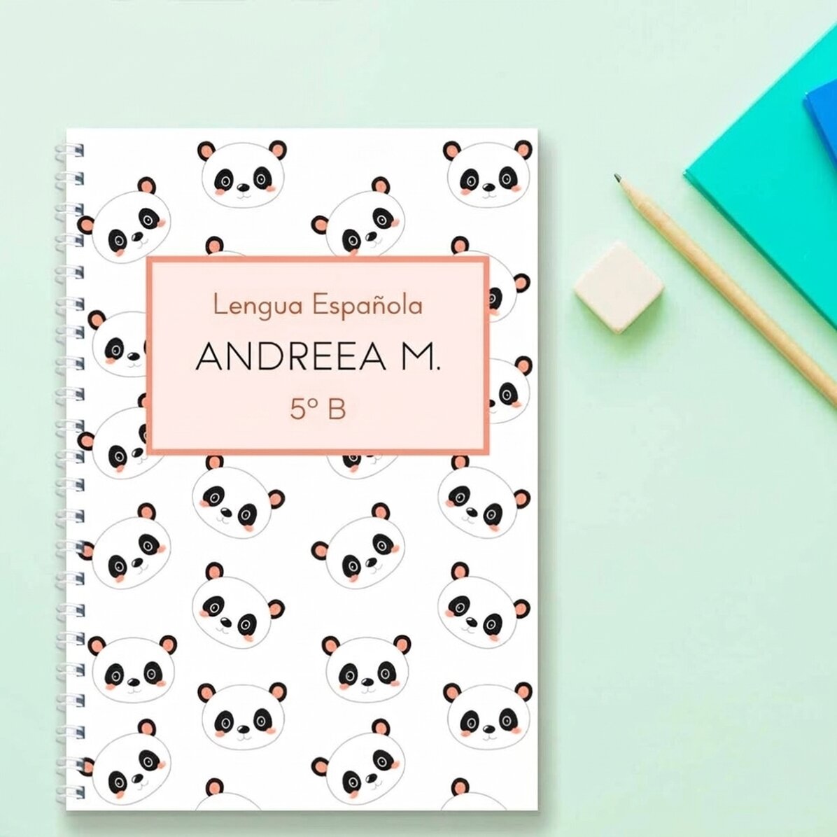 Cuaderno personalizado con texto - Cute Panda