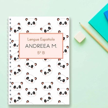 Cuaderno personalizado con texto - Cute Panda