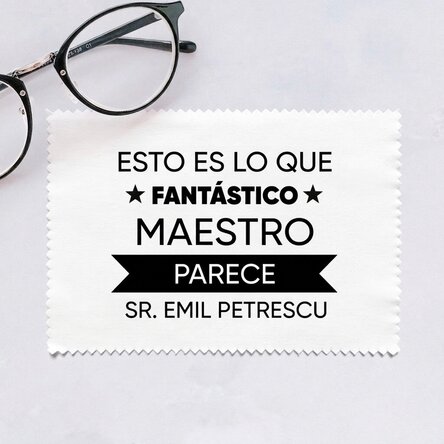 Paño personalizado para limpiar pantallas y gafas: así es como se ve