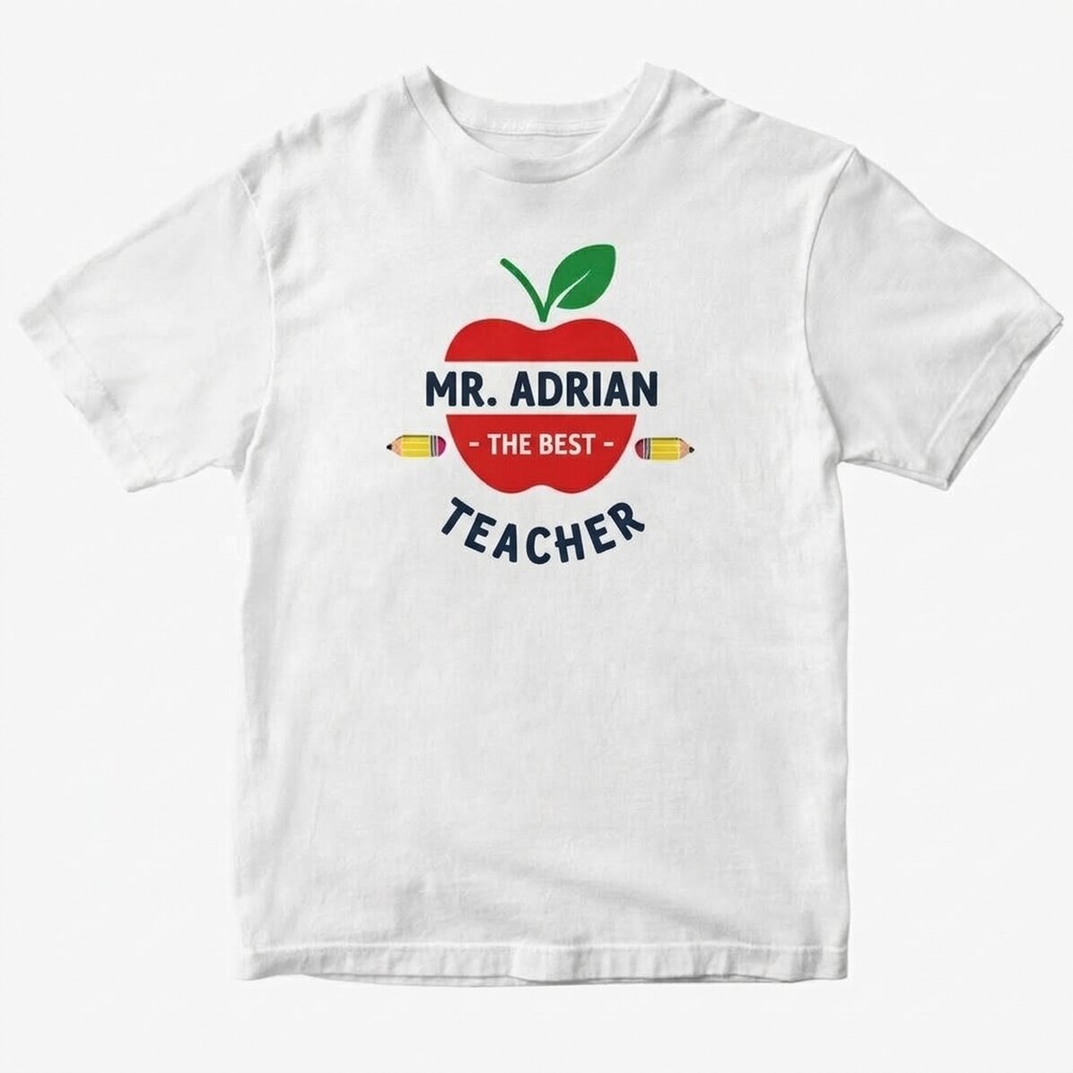 Camiseta de algodón personalizada con texto para profesores - Apple