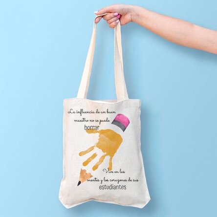 Bolsa personalizada con texto: «Agradecimiento a los profesores»
