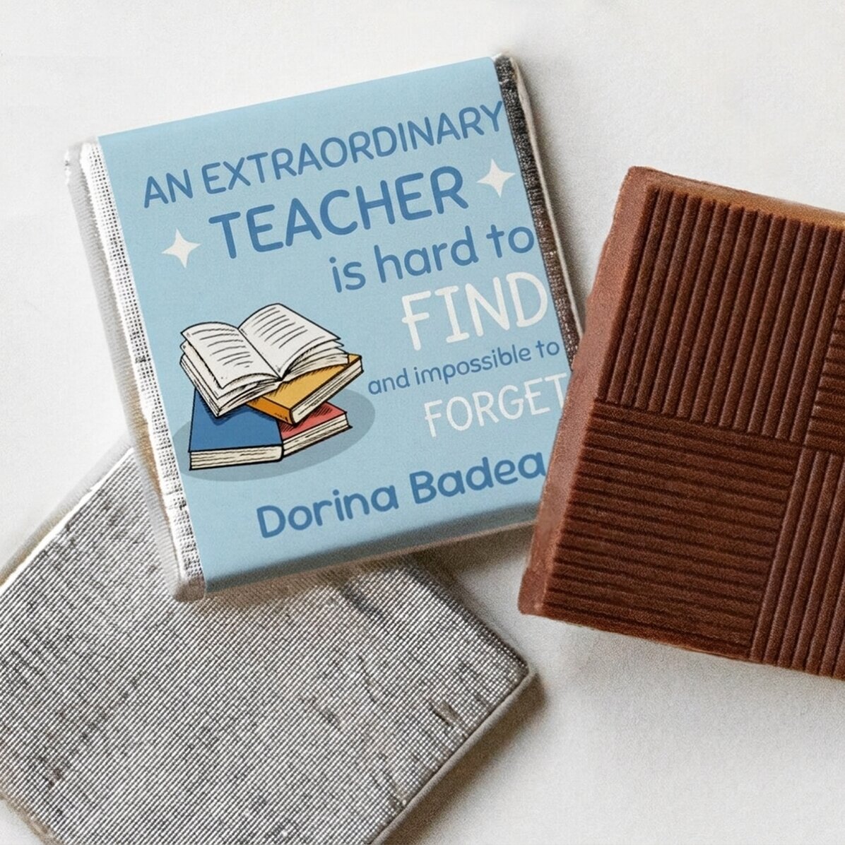 Mini tableta de chocolate personalizada con texto - Libros