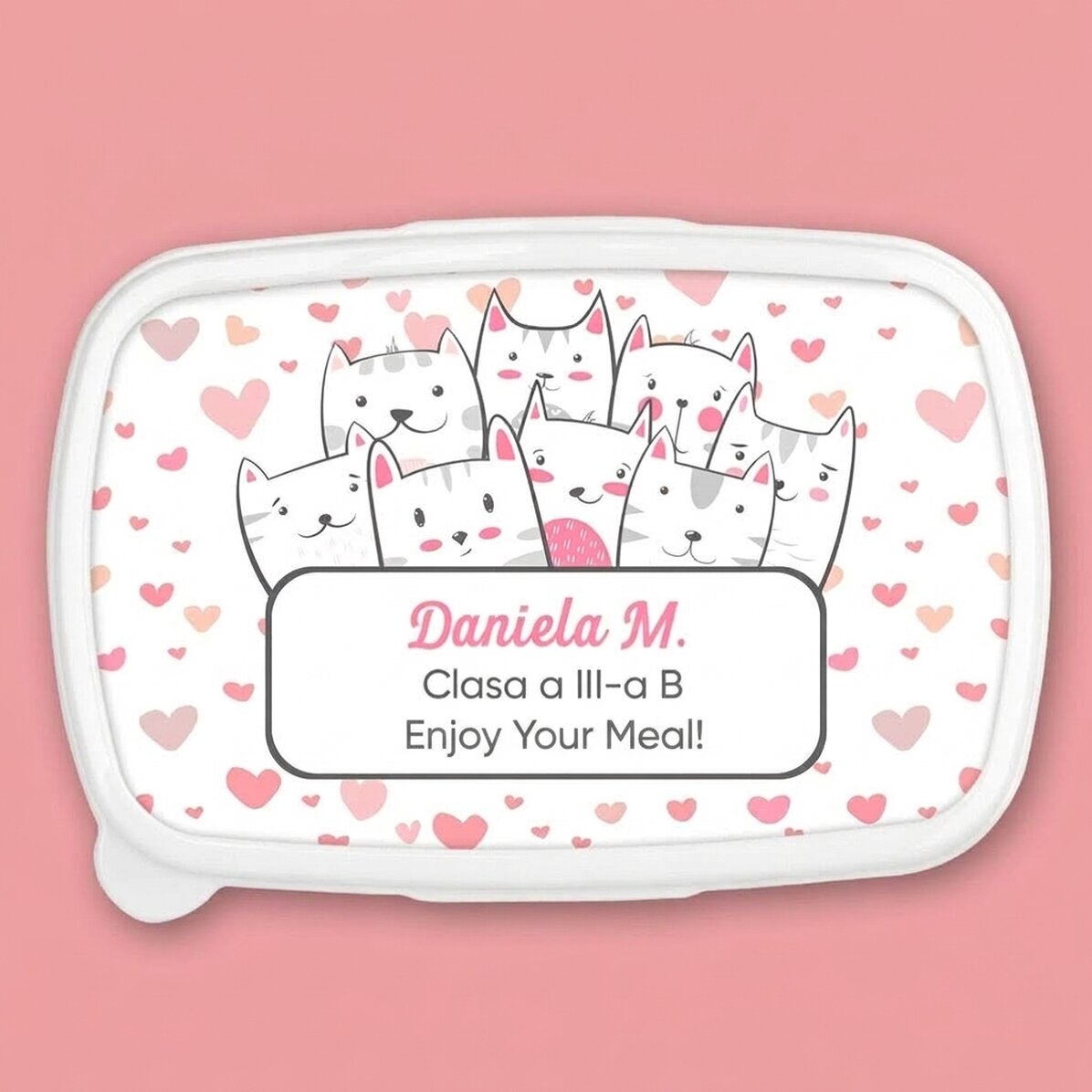 Fiambrera, fiambrera personalizada con texto - Kitty