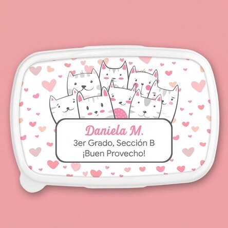 Fiambrera, fiambrera personalizada con texto - Kitty