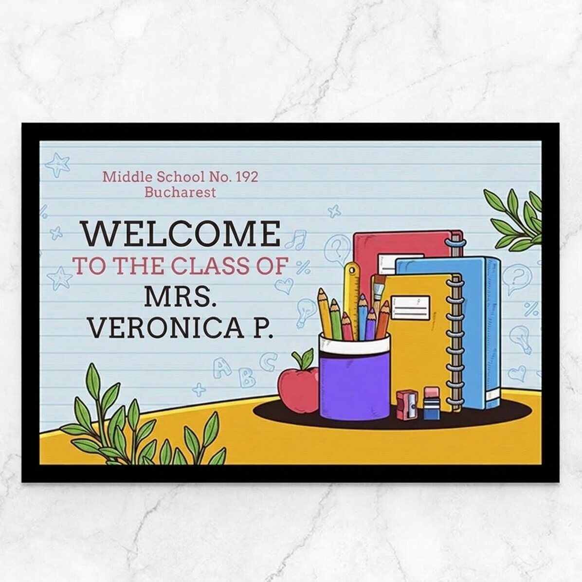 Felpudo de entrada personalizado con mensaje - Colegio