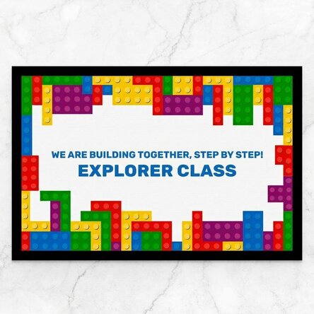 Personalised entrance mat with text - Lego