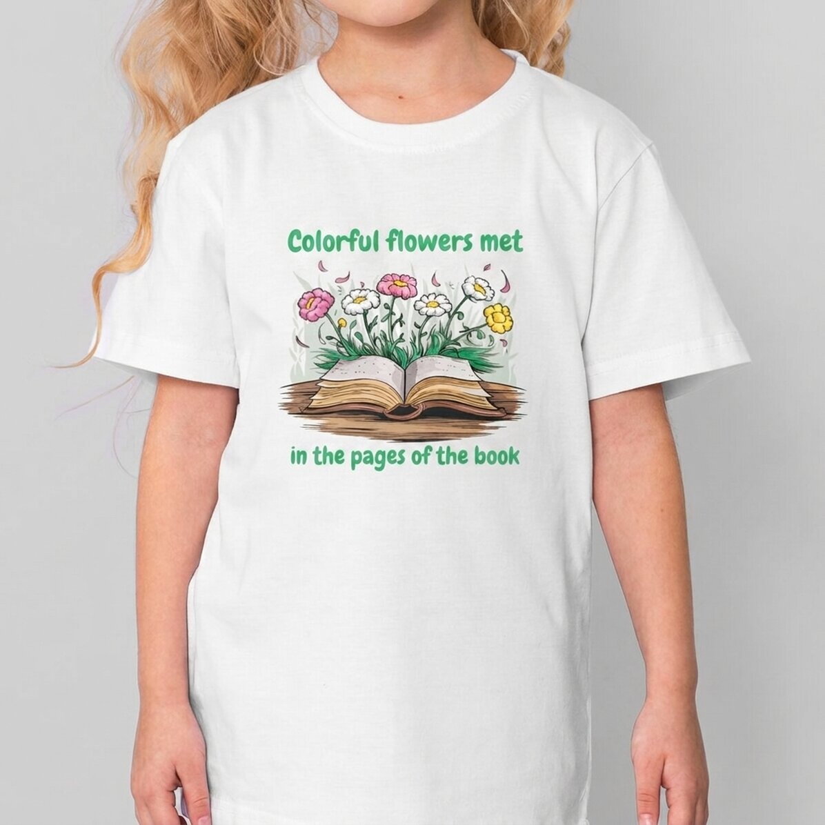 Camiseta de algodón para niños personalizada con texto: «Palomitas de colores»