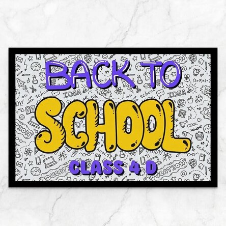 Personalised entrance mat with text - Back to School