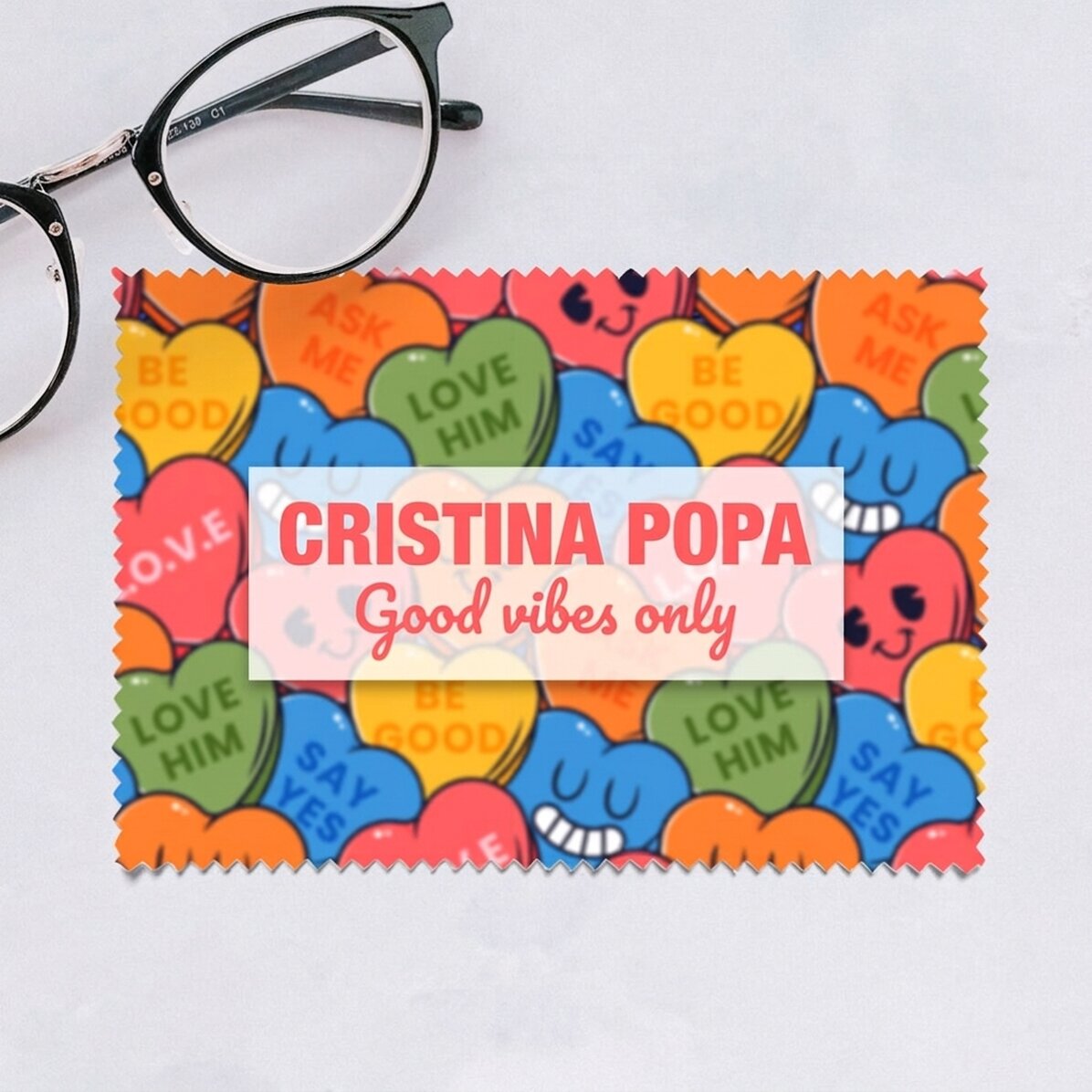 Paño personalizado para limpiar pantallas y gafas - Hearts