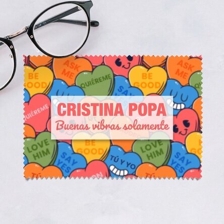 Paño personalizado para limpiar pantallas y gafas - Hearts