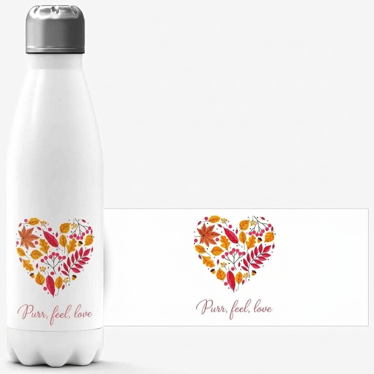 Termo con base blanca personalizado con texto - Otoño