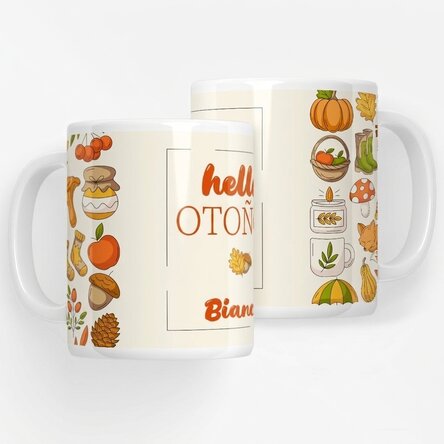 Taza personalizada con texto: «Hello Autumn»