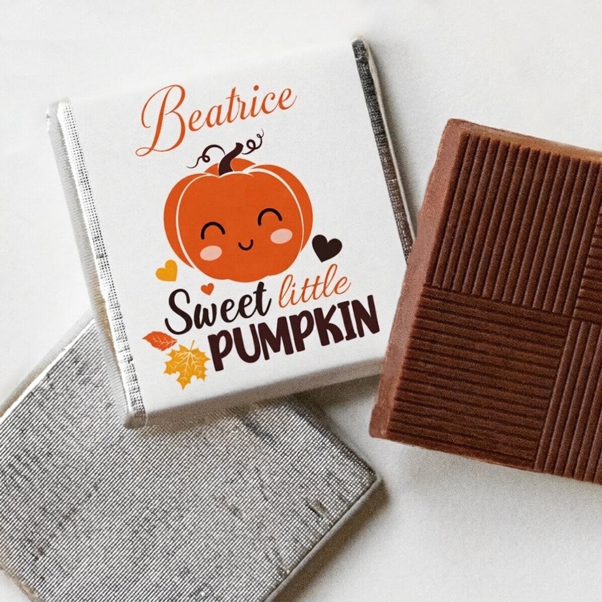 Mini chocolate personalised with text - Pumpkin